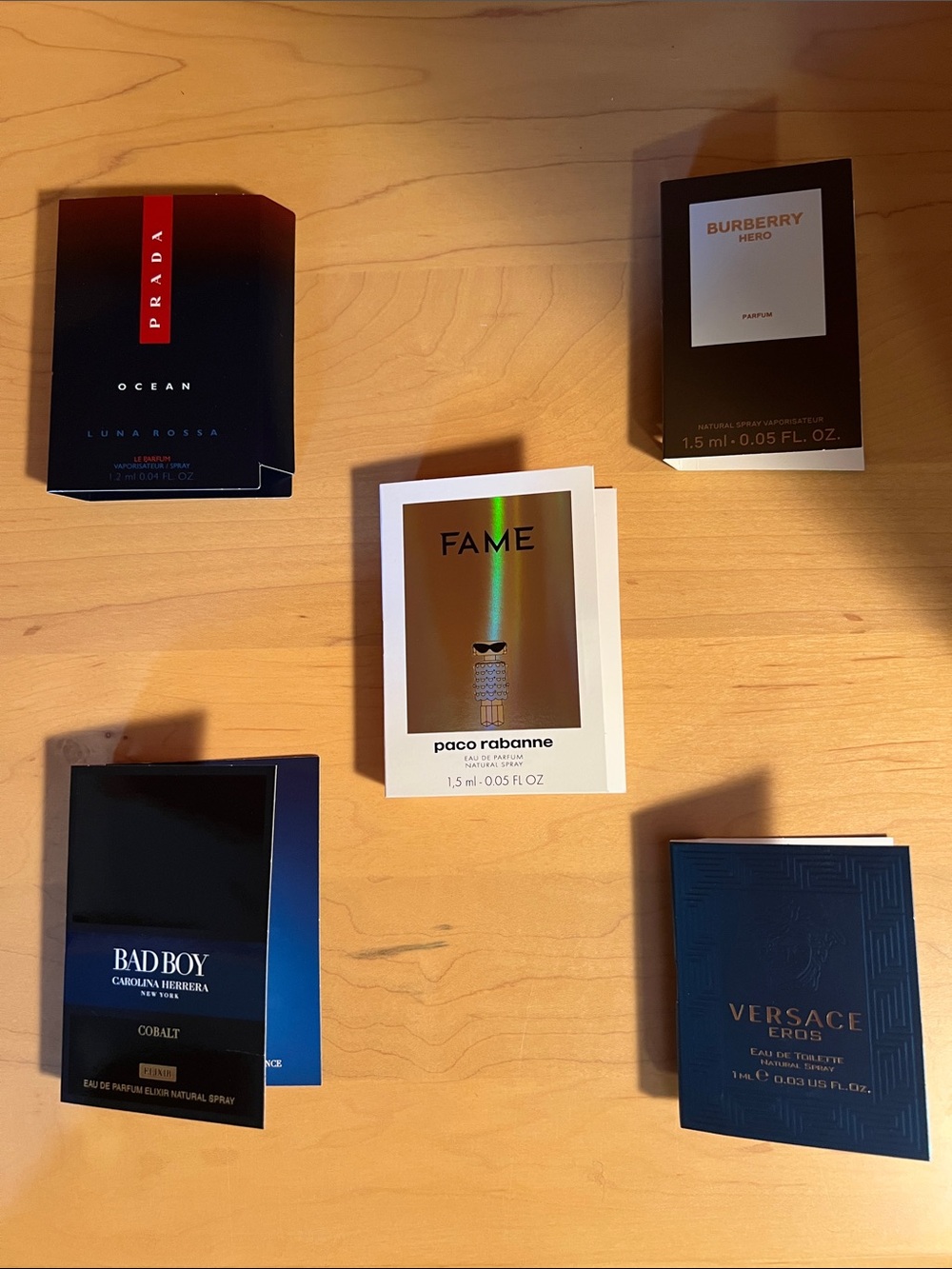 Assorted fragrance Samples including Prada  Luna Rossa Ocean